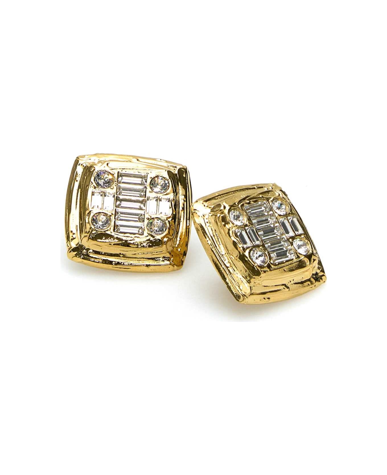 Embellished Metal Jeanne Earrings - 2