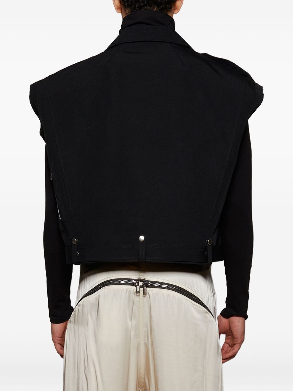 cropped biker vest - 4