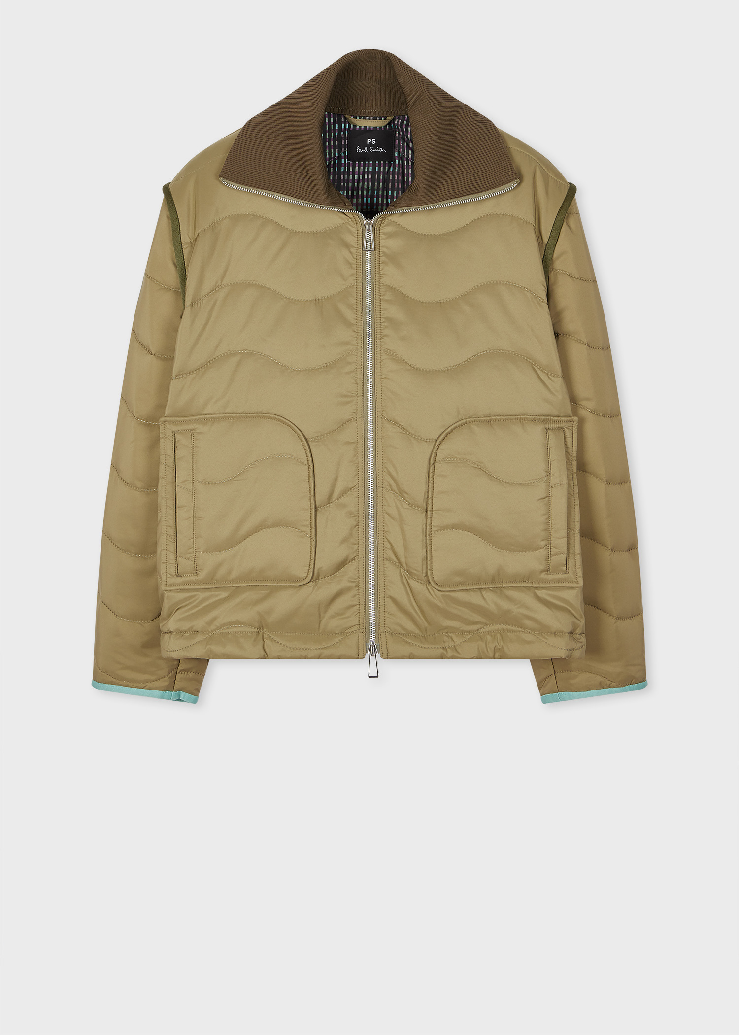 Women's Khaki Quilt Jacket - 1