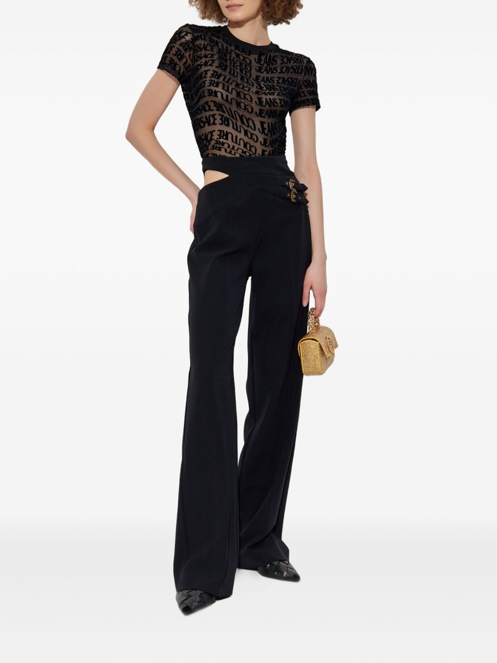 cut-out buckle-detail trousers - 2