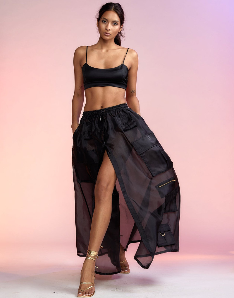 CYNTHIA ROWLEY Organza Cargo Skirt outlook