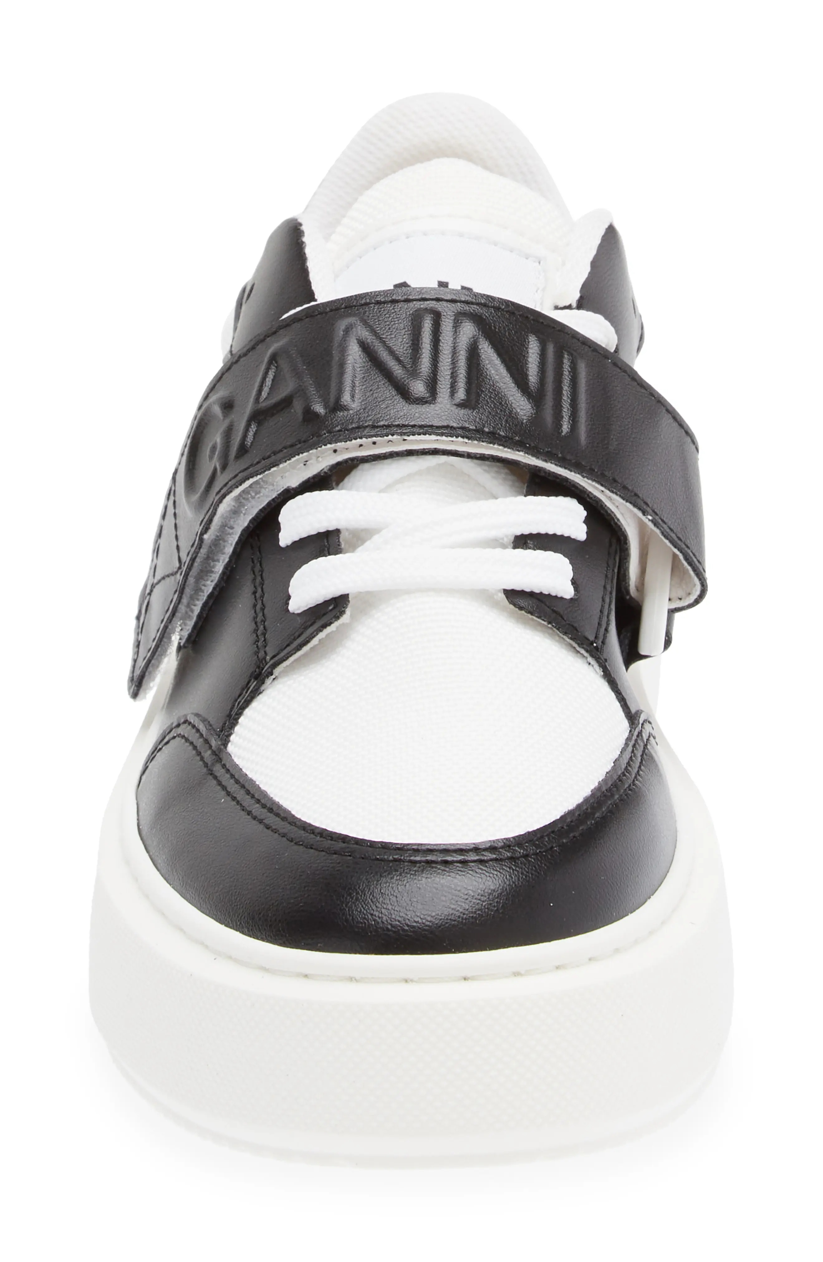 Mixed Media Low Top Sneaker in Black/White Vintage - 4