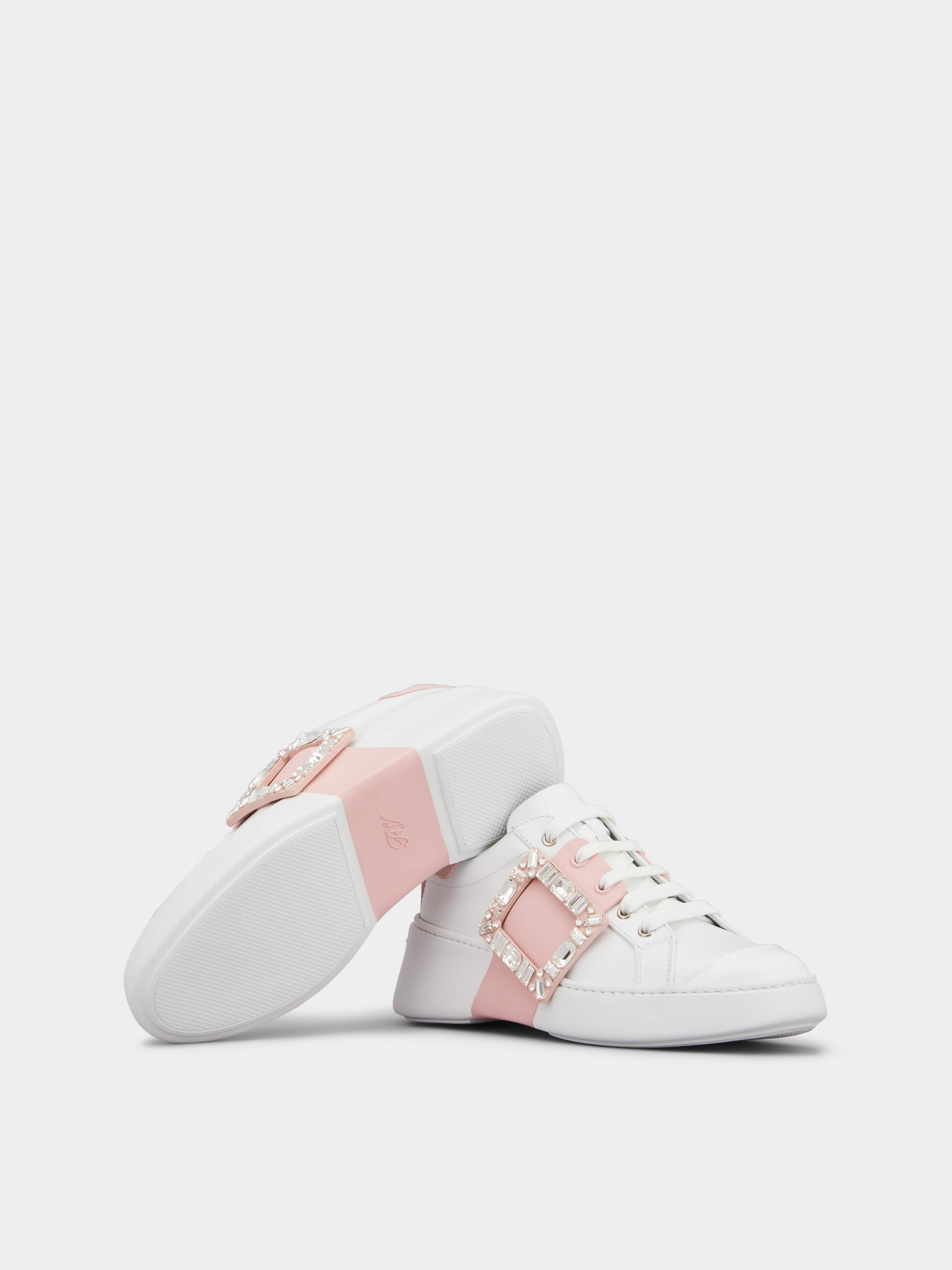 Viv' Skate Strass Buckle Sneakers in Soft Leather - 6