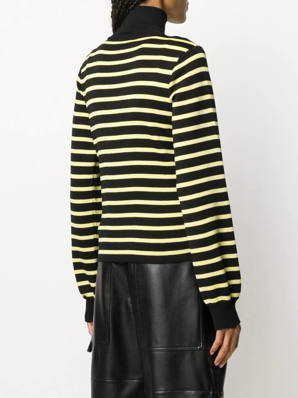 button-embellished striped wool jumper - 4