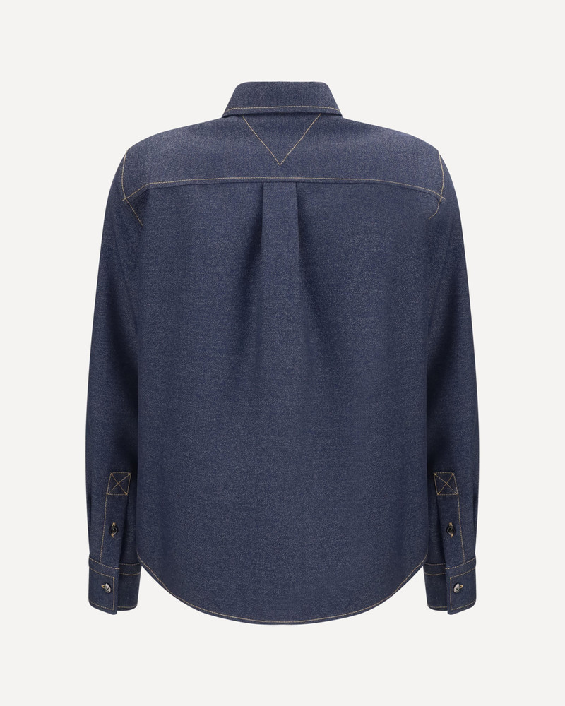 Bottega Veneta Denim-effect mélange wool Shirt outlook