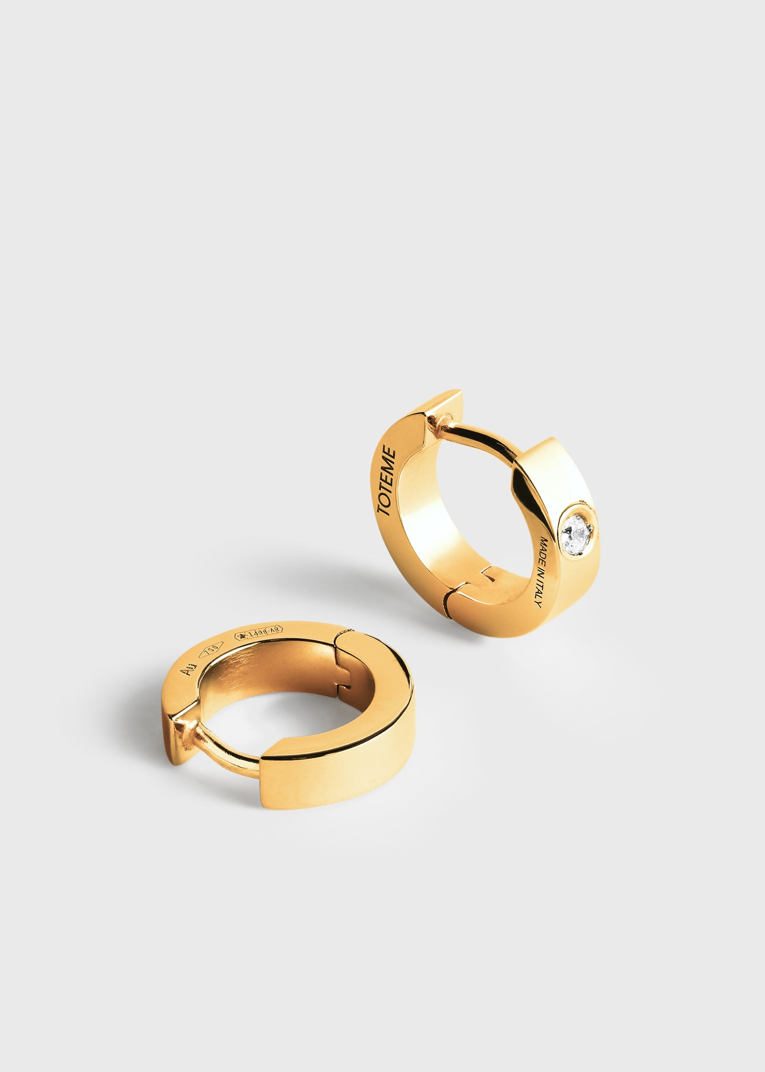 Bezel diamond hoops 18kt gold - 3