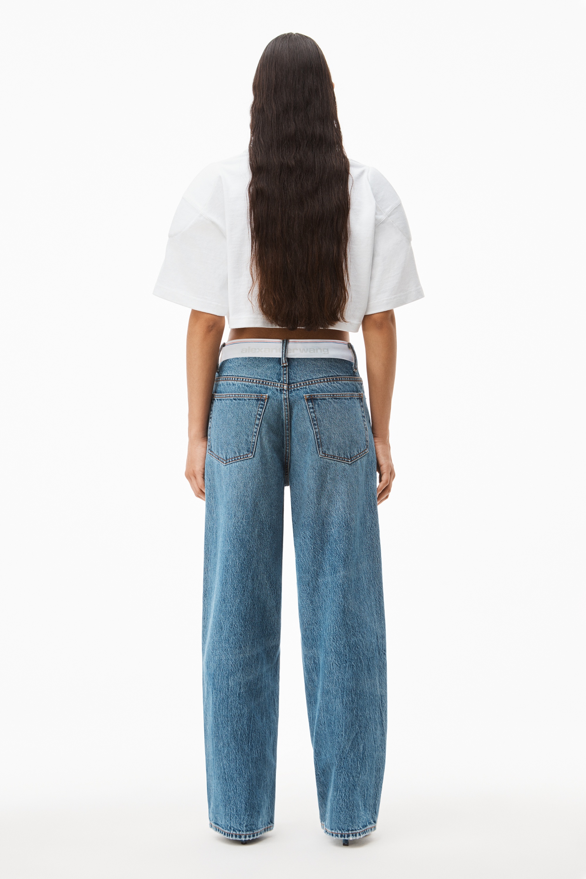 LOGO MID-RISE STRAIGHT-LEG PANT IN DENIM - 5