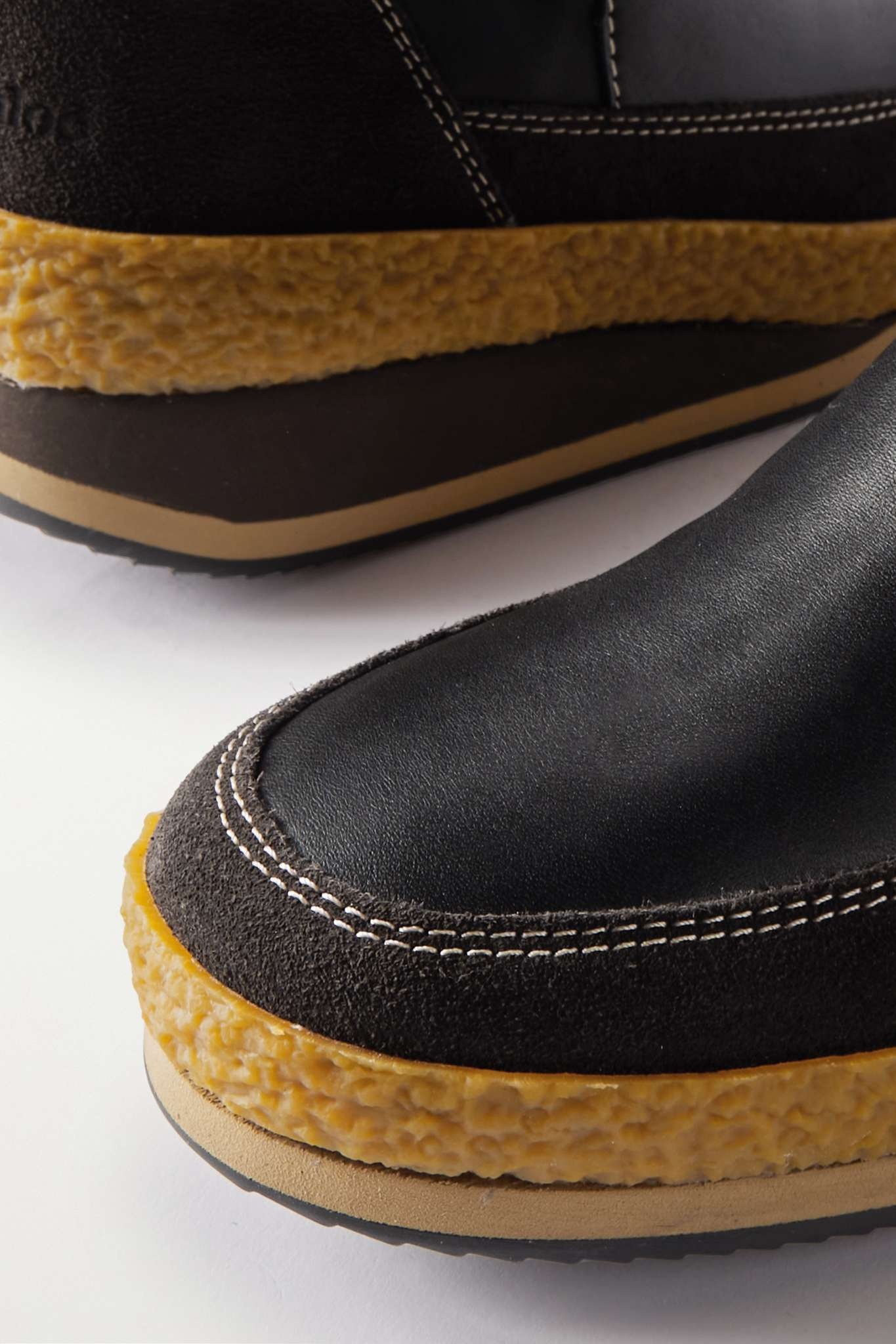 Cameron shearling-trimmed leather and suede ankle boots - 4