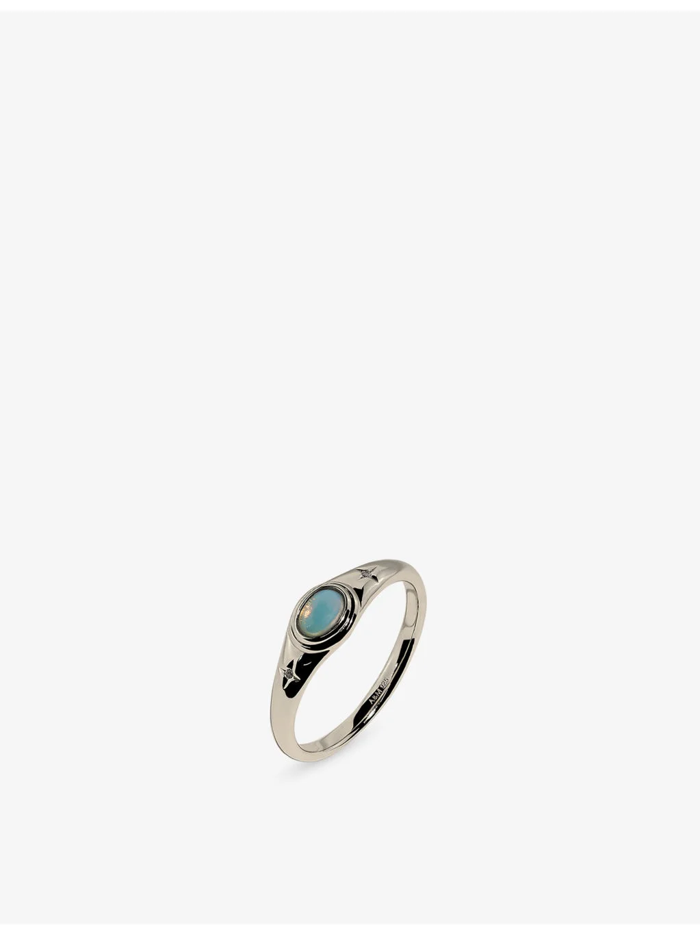 Cosmic Rhodium-Plated Sterling-Silver and Opal Cocktail Ring - 1