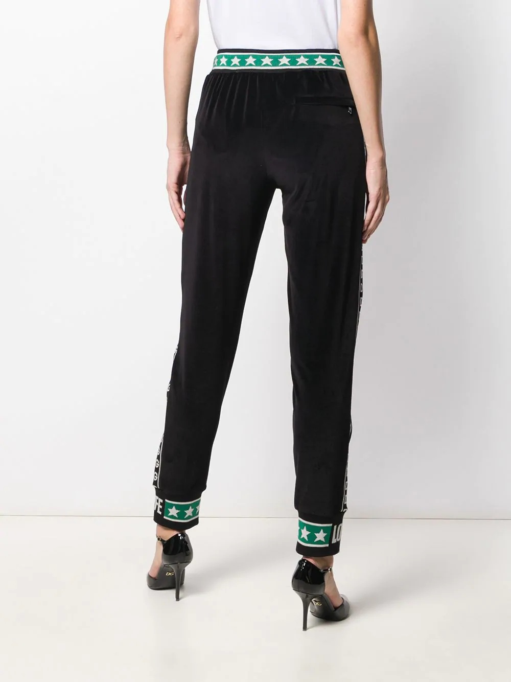 cuffed logo stripe track pants - 4