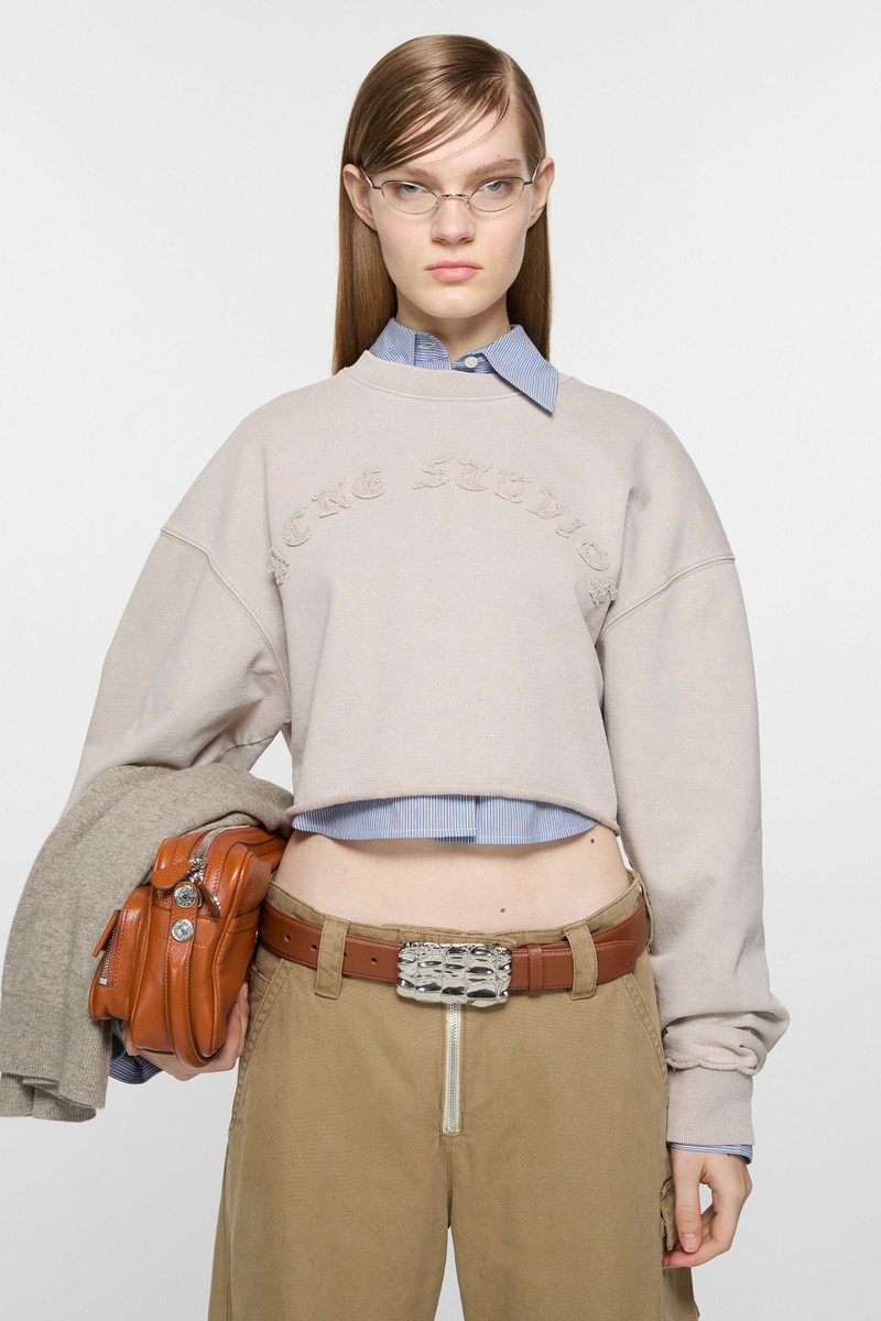 Acne Studios Logo sweater - Mauve Grey outlook
