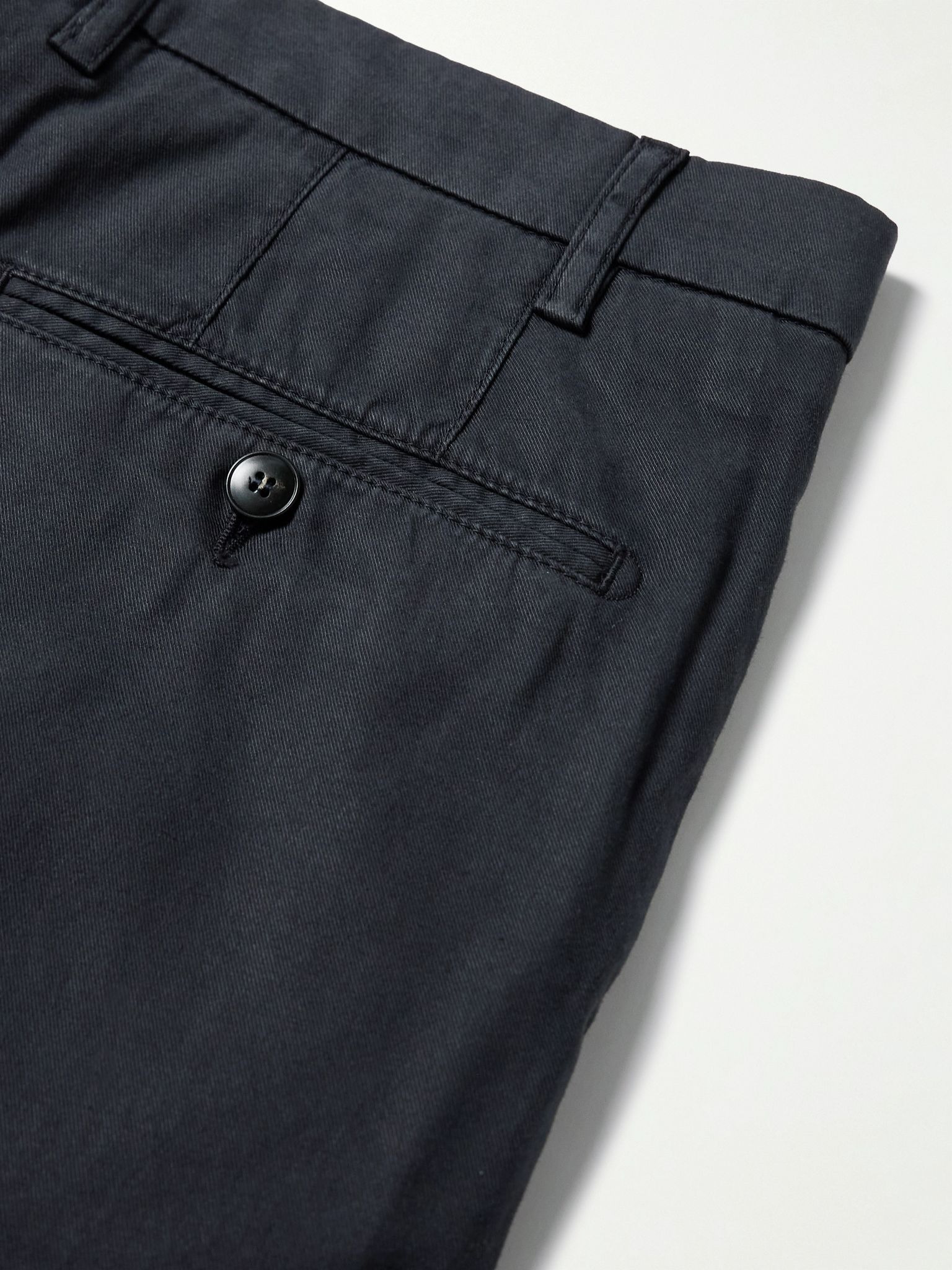 Garment-Dyed Stretch-Lyocell and Cotton-Blend Trousers Navy - 5