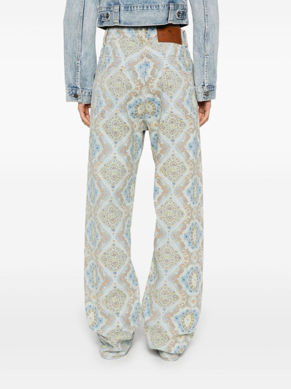 paisley-print straight-leg jeans - 4
