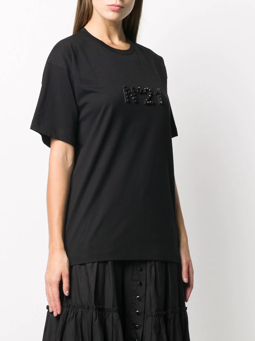 logo-embellished oversize T-shirt - 3