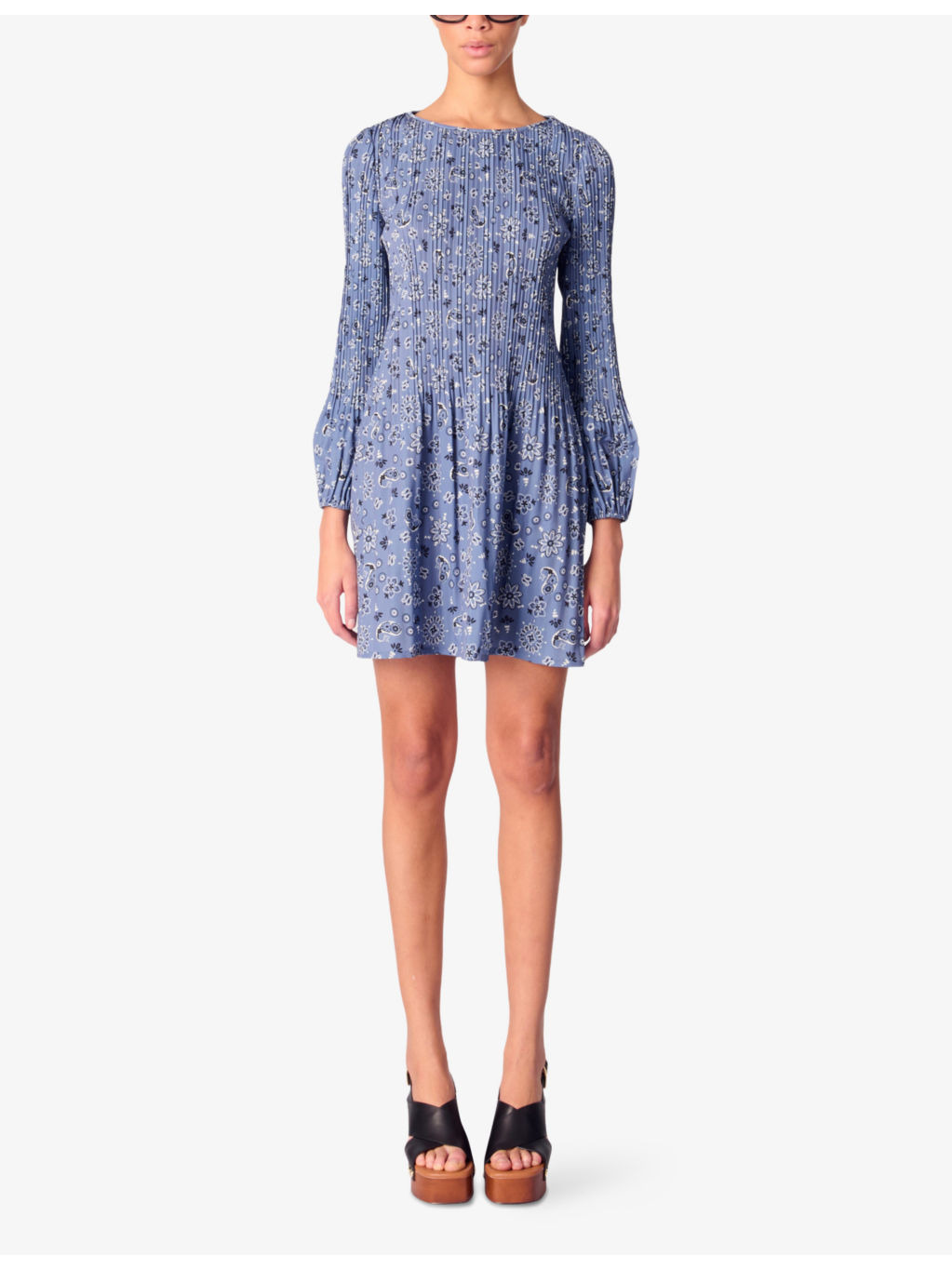 Floral-Pattern Pleated Woven Mini Dress - 2