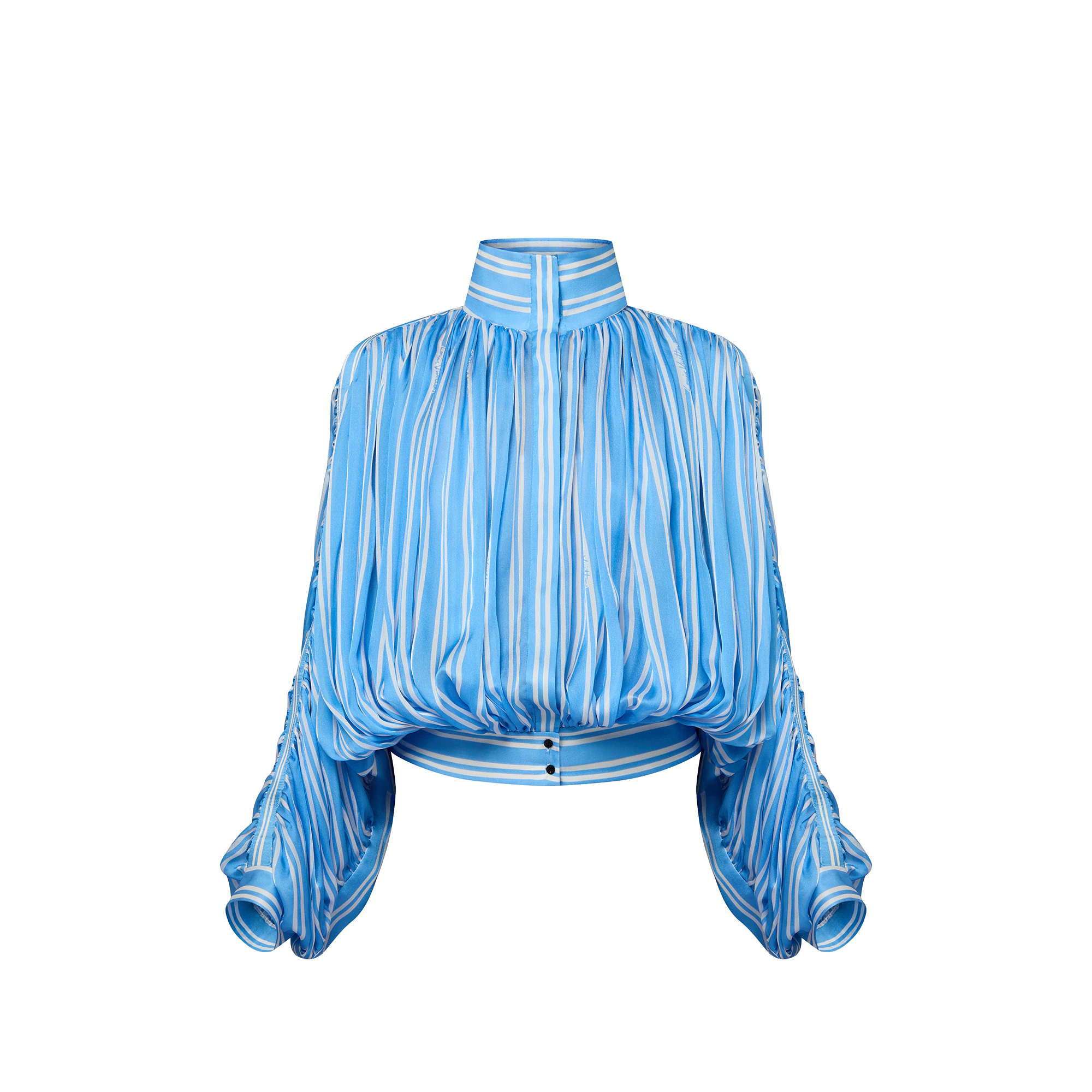 Double Stripe Gathered Blouse - 1