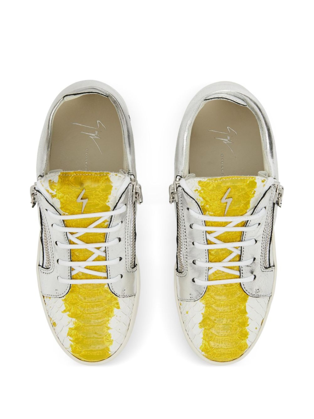 Nicki metallic zip-detail sneakers - 4