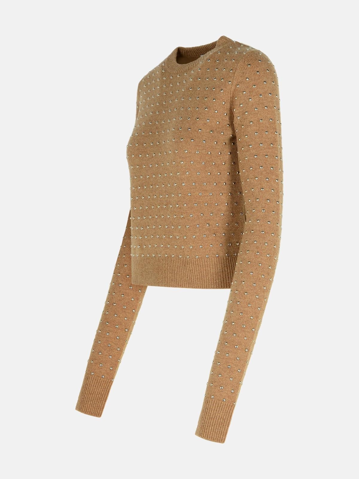 'SIERRA' BROWN WOOL BLEND SWEATER - 2