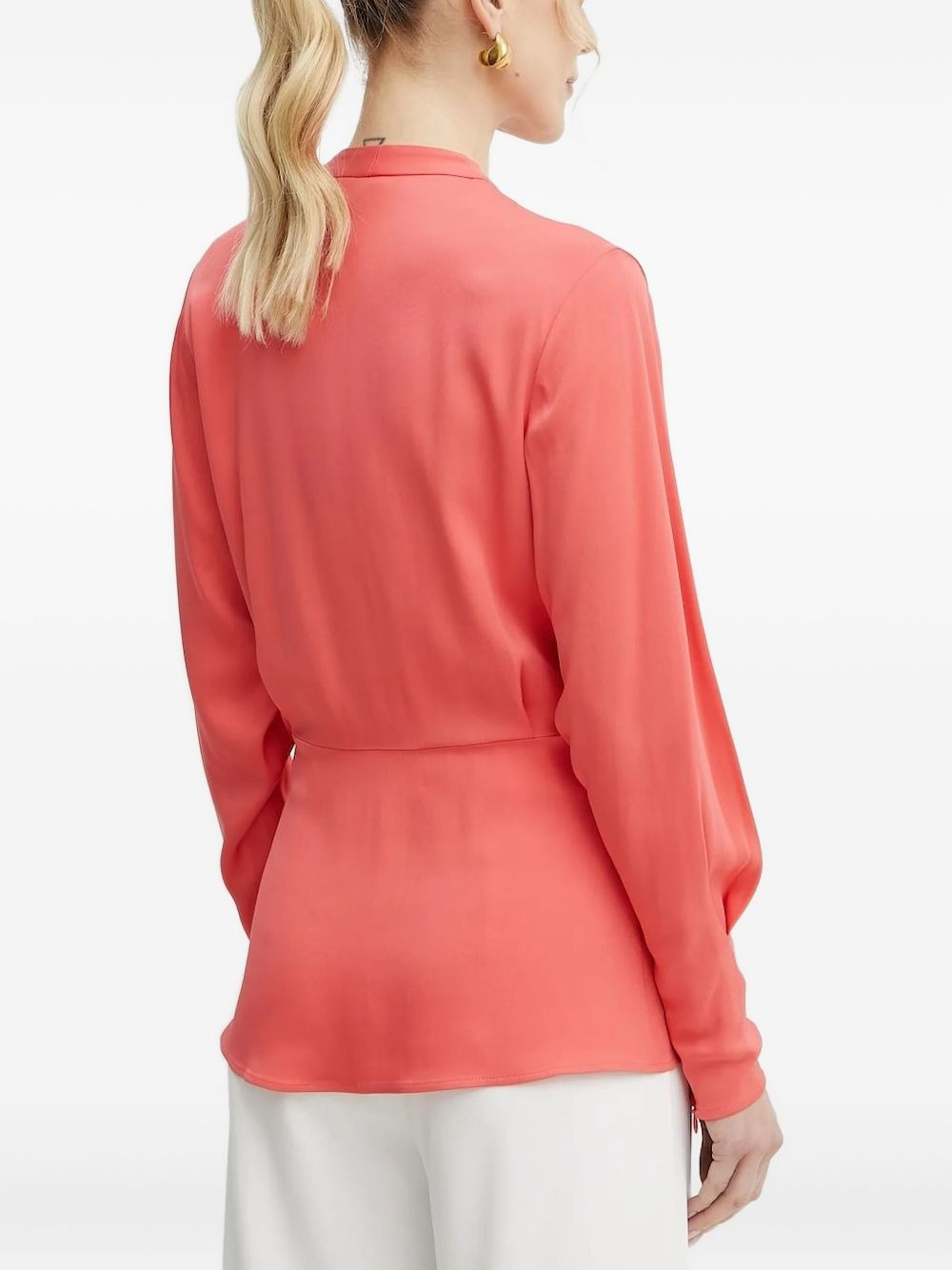 wrap-effect long-sleeve blouse - 2