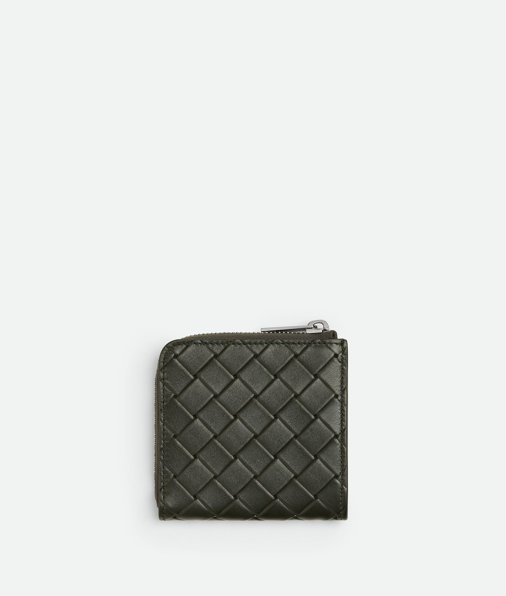 Intrecciato Stamp Compact Zip Around Wallet - 3