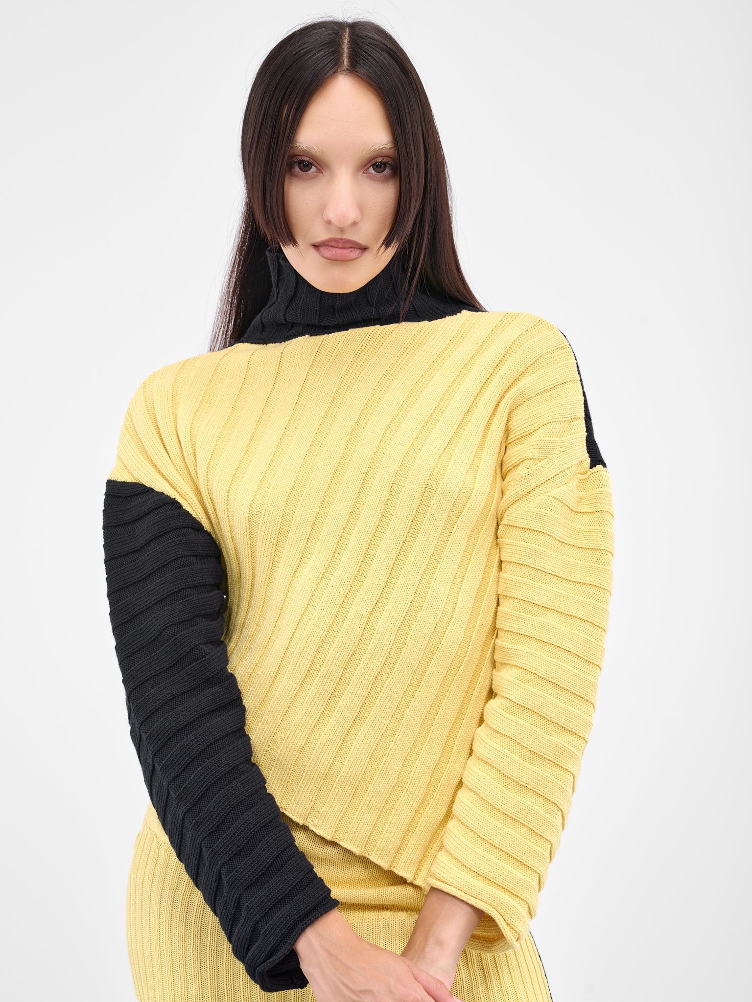 Asymmetric Rib Knit Jumper - 4