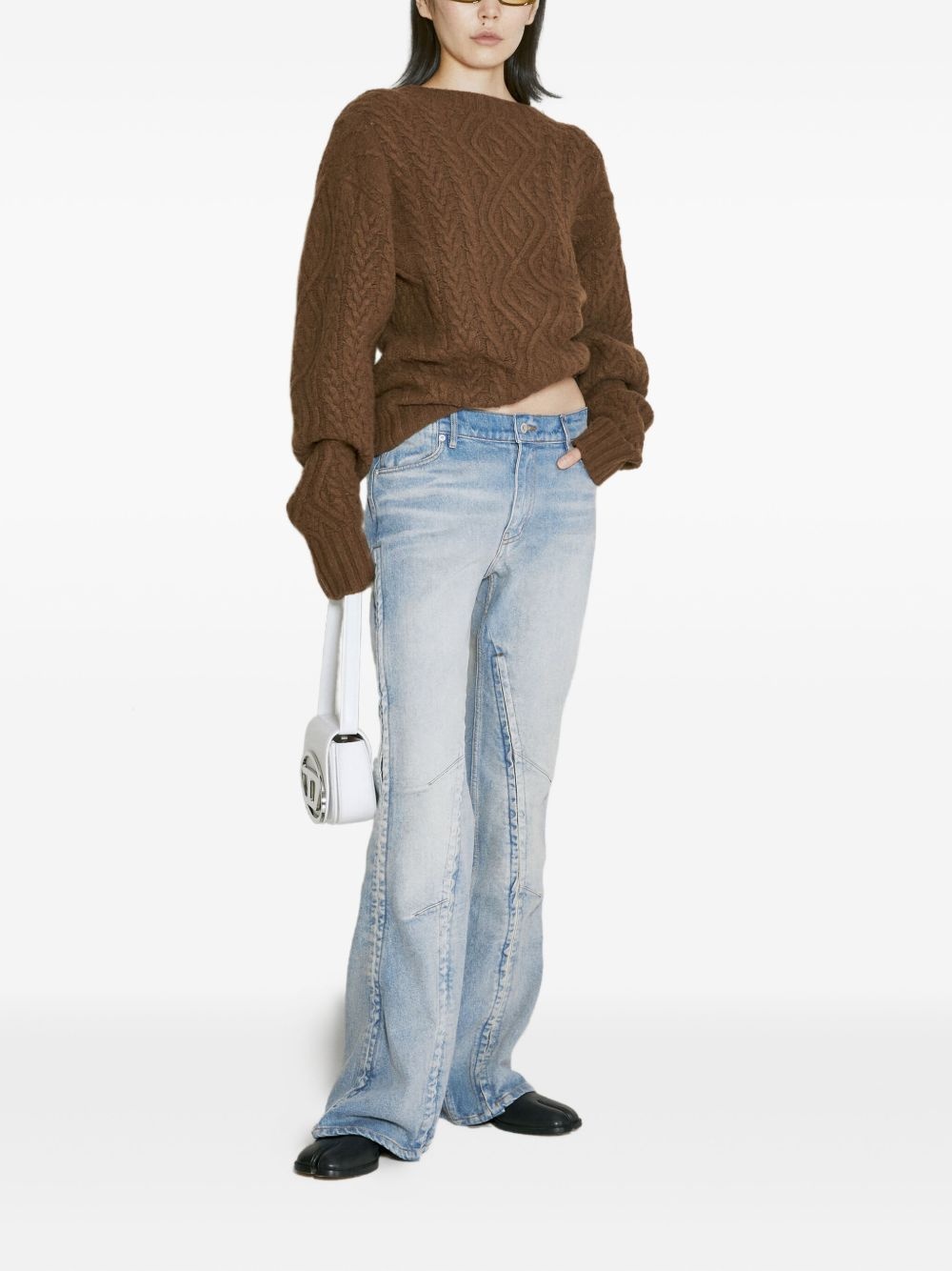 cable-knit wool sweat - 2