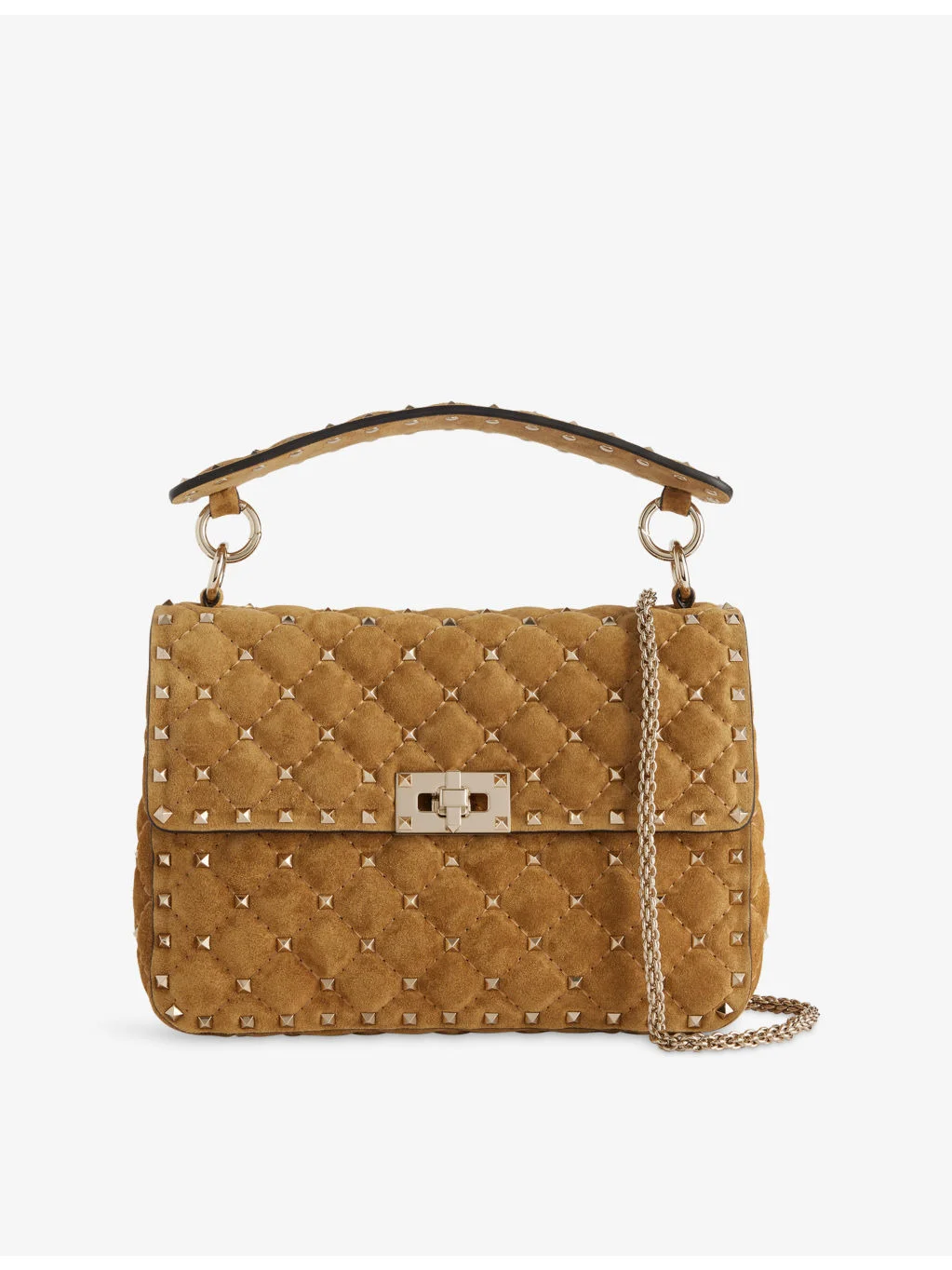 Rockstud-Spike Medium Leather Top-Handle Bag - 1