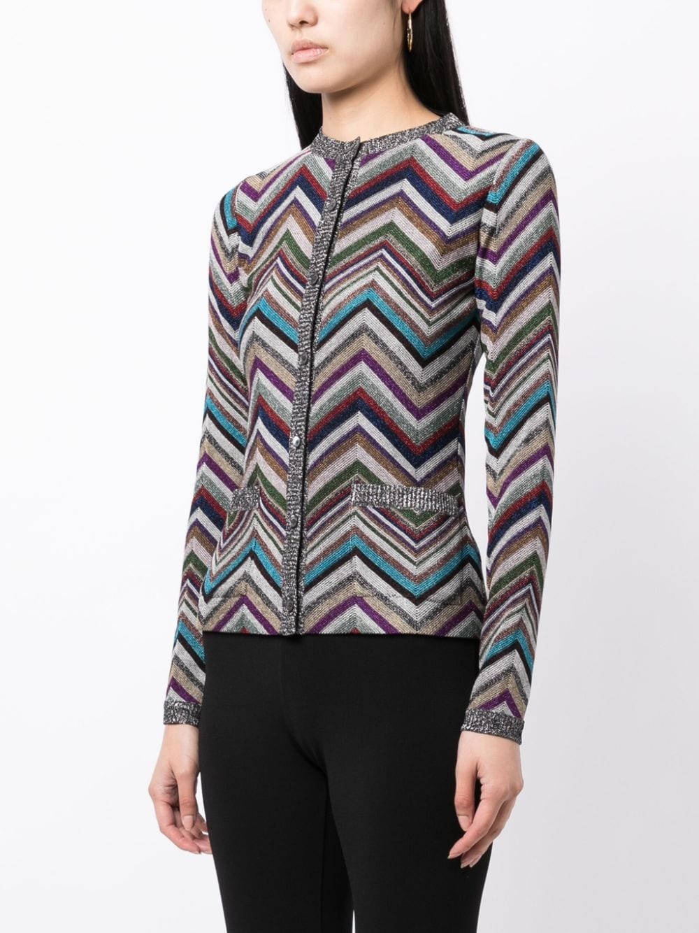 zigzag-print round-neck top - 3