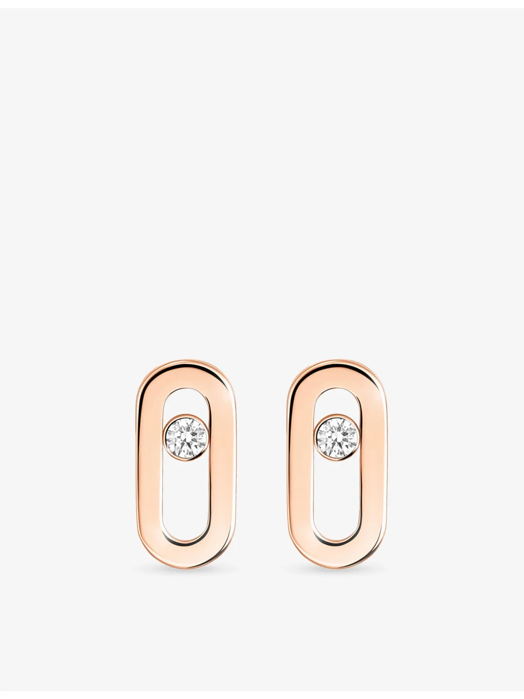 Move Uno 18ct gold and 0.03ct brilliant-cut diamond earrings - 1