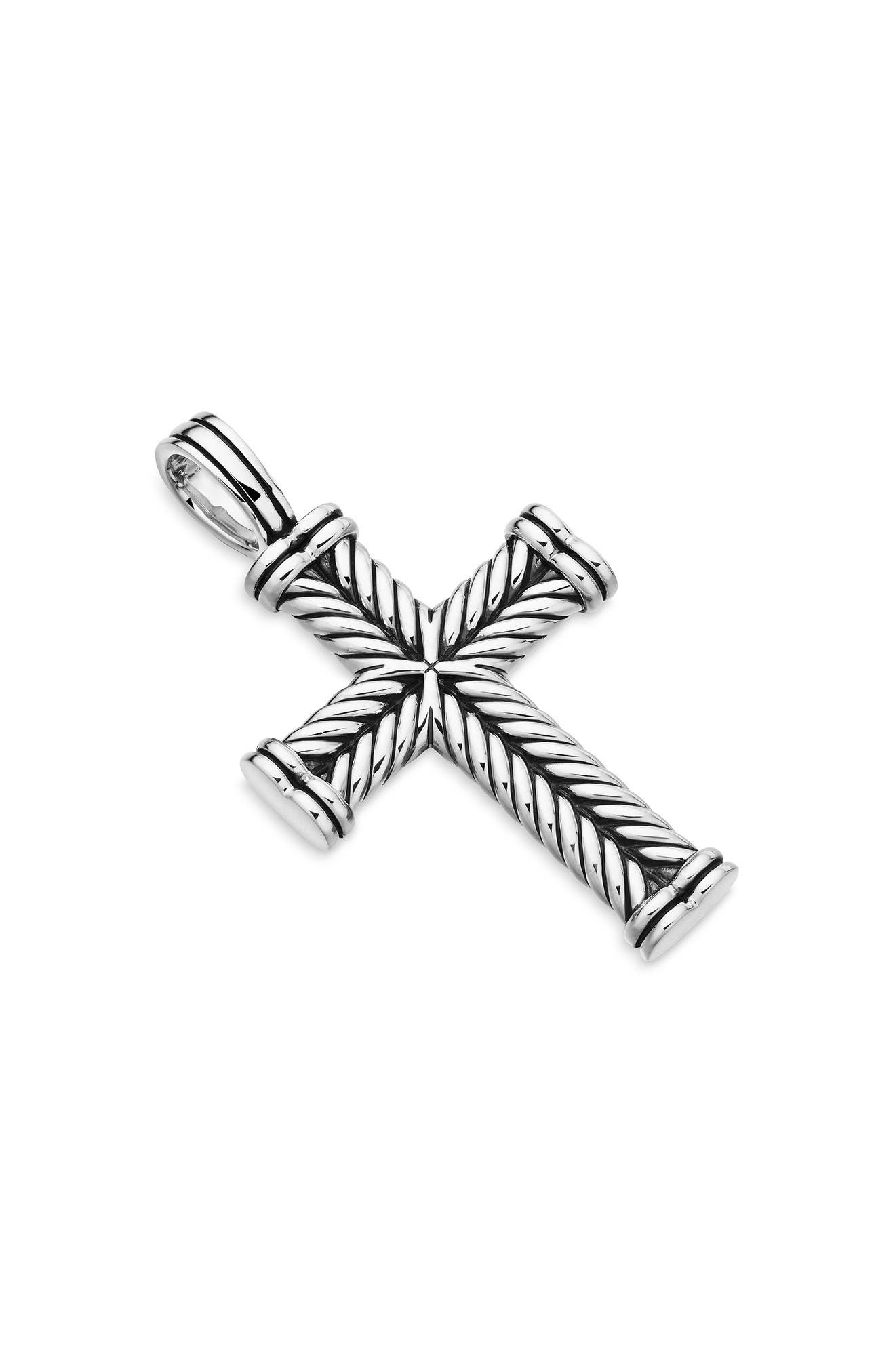 David Yurman Men's Chevron Cross Pendant, 33.5mm in Silver at Nordstrom - 4