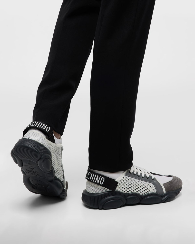 Moschino Men's Mesh Bubble Teddy Low-Top Sneakers outlook