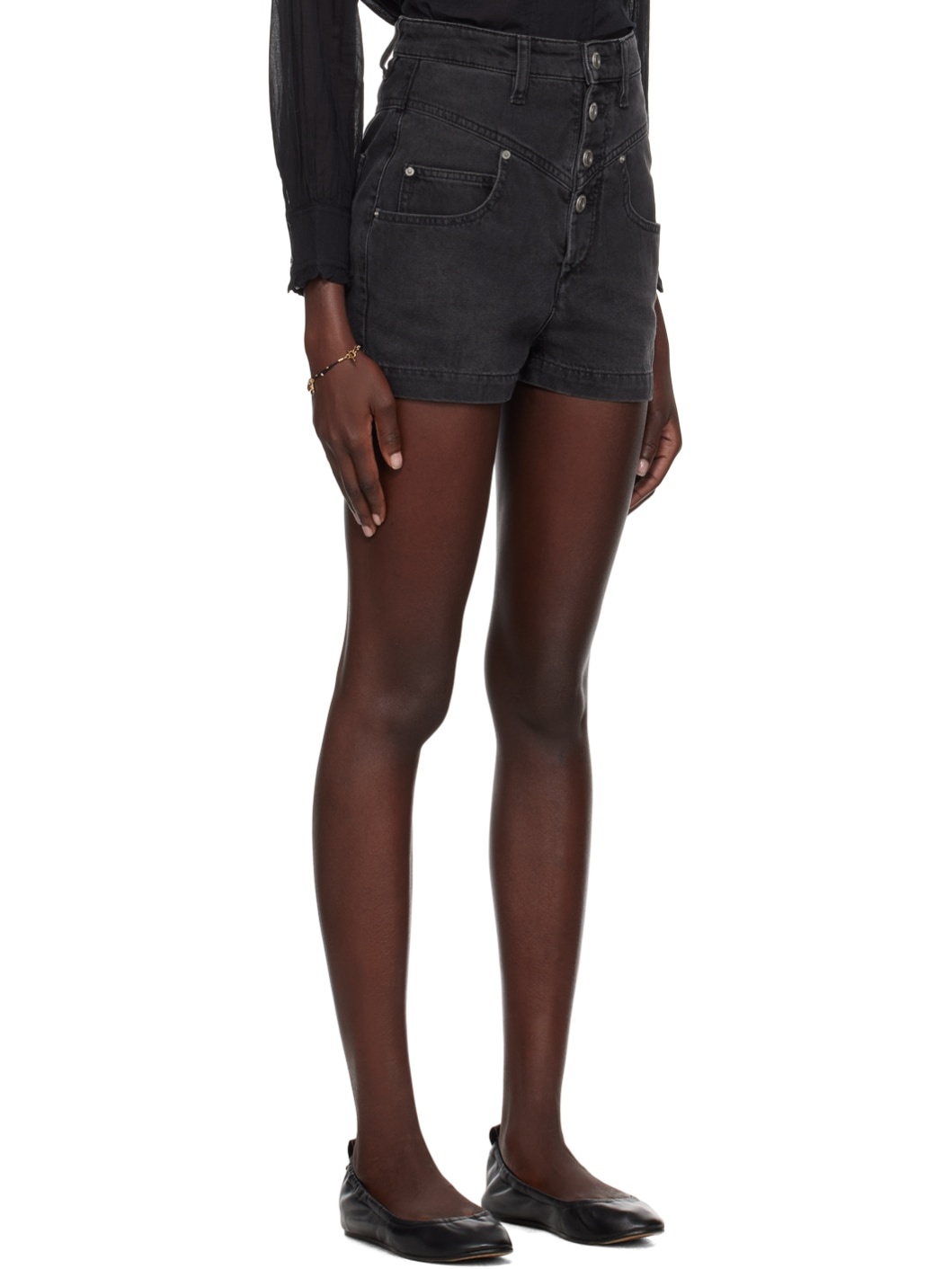 Black Jovany Denim Shorts - 2
