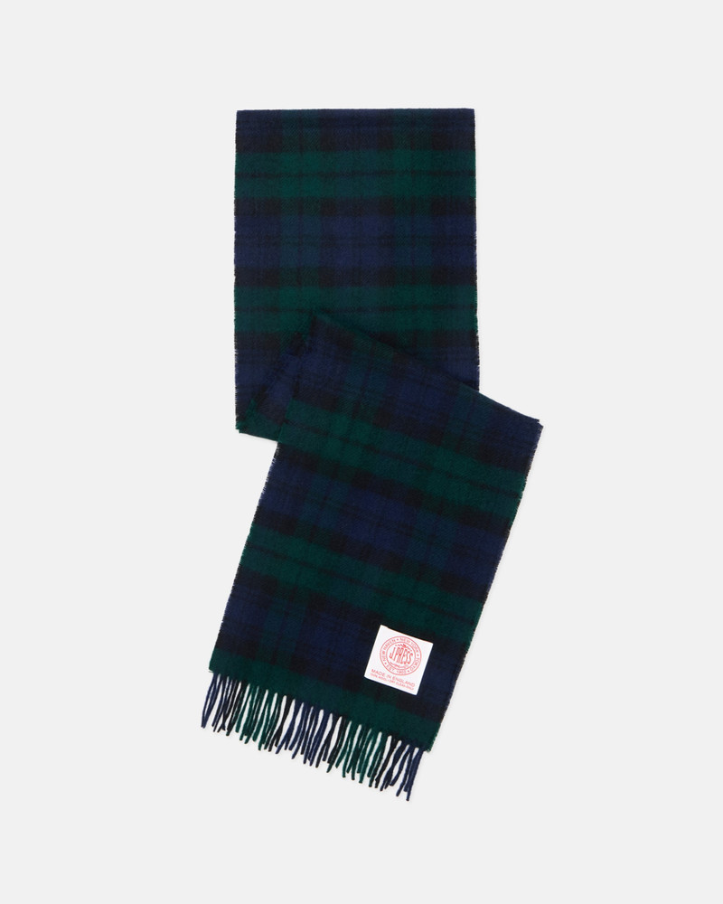 MADE-IN-ENGLAND BLACKWATCH TARTAN MERINO WOOL SCARF 1