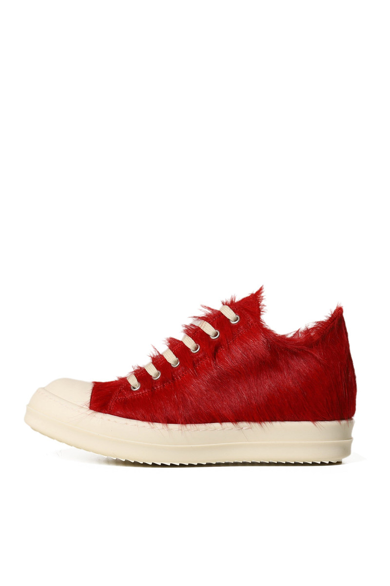 Rick Owens LOW SNEAKS / CARDINAL RED MILK MILK | REVERSIBLE