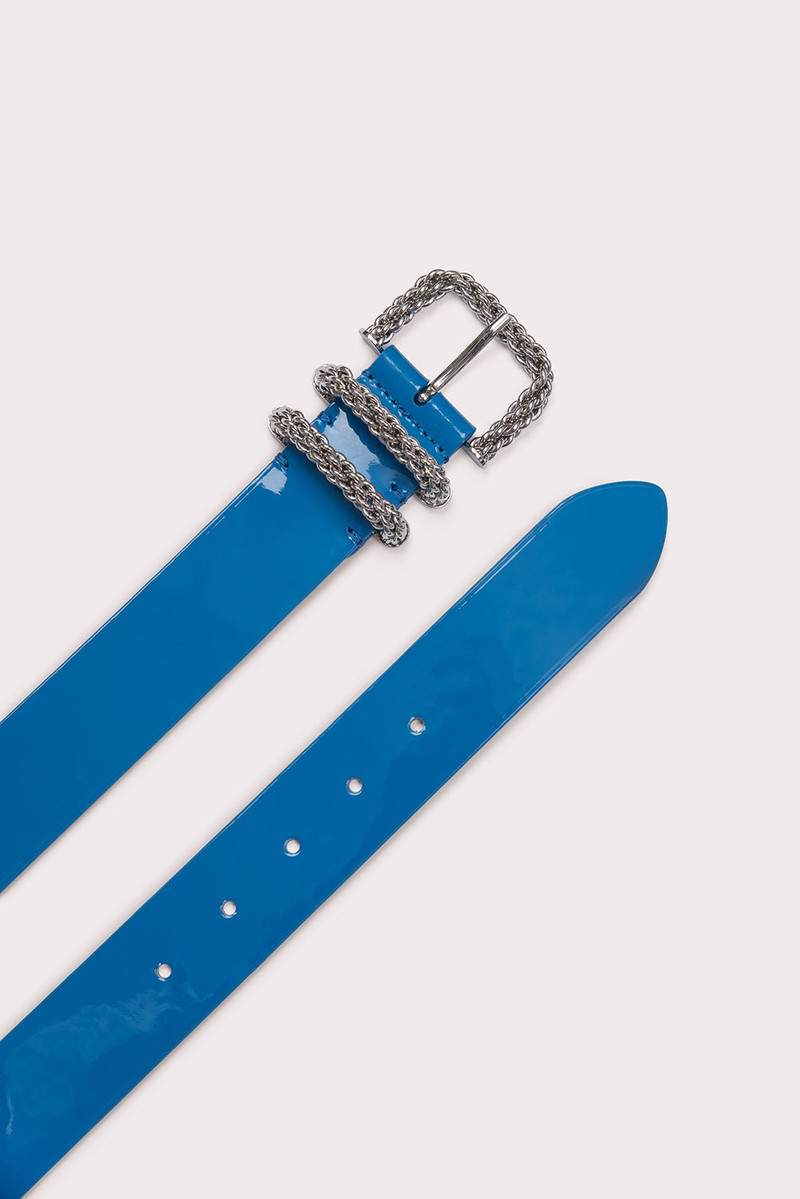 BY FAR Katina Cerulean Patent Leather outlook