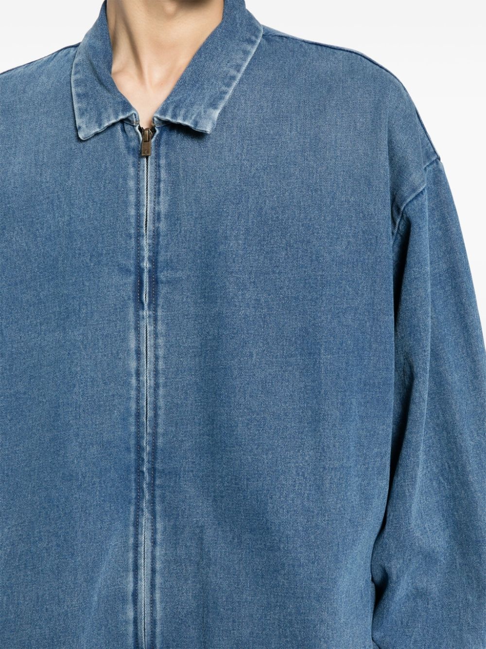 zip-up denim shirt jacket - 5