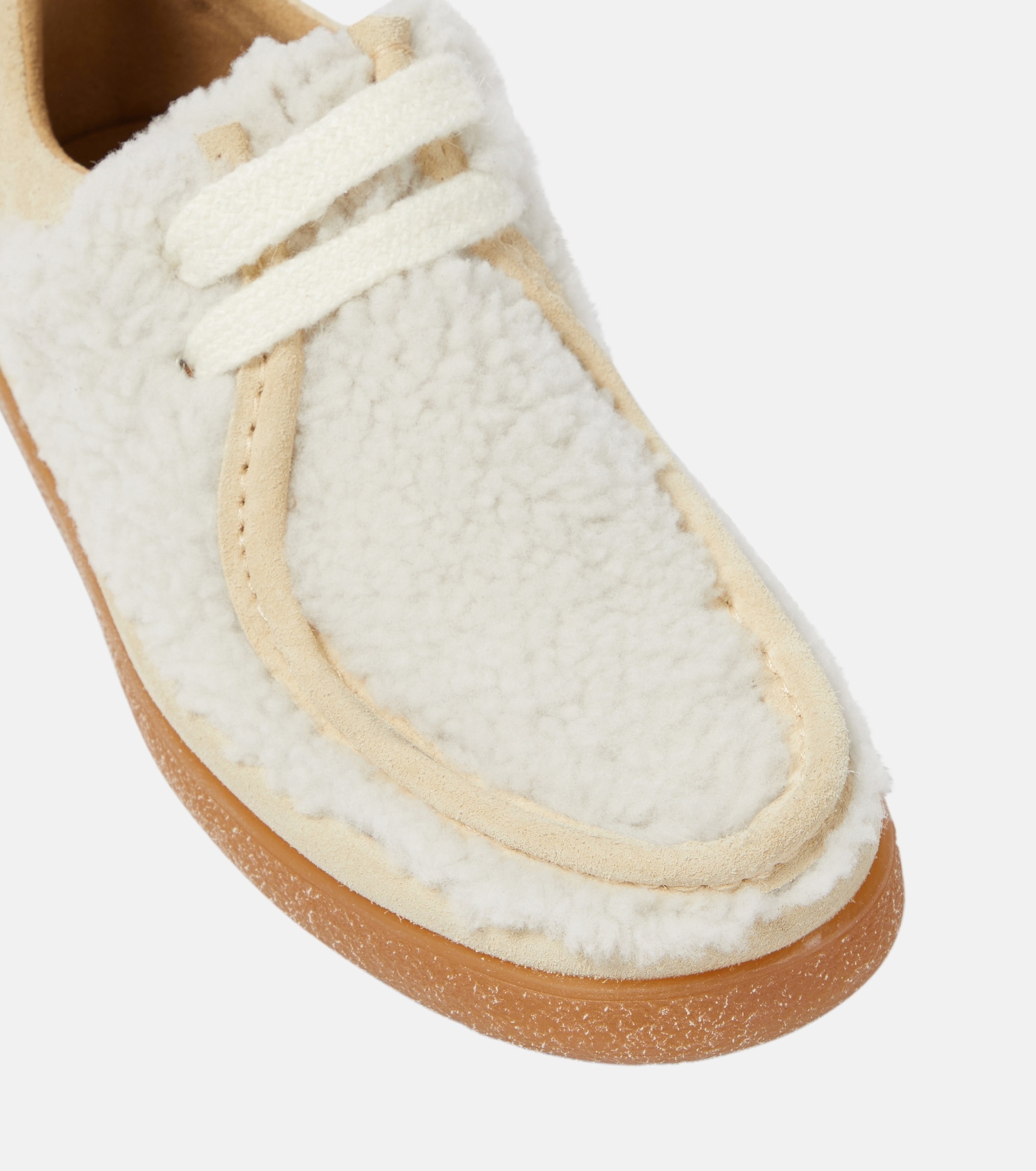 Lace-up shearling loafers - 6