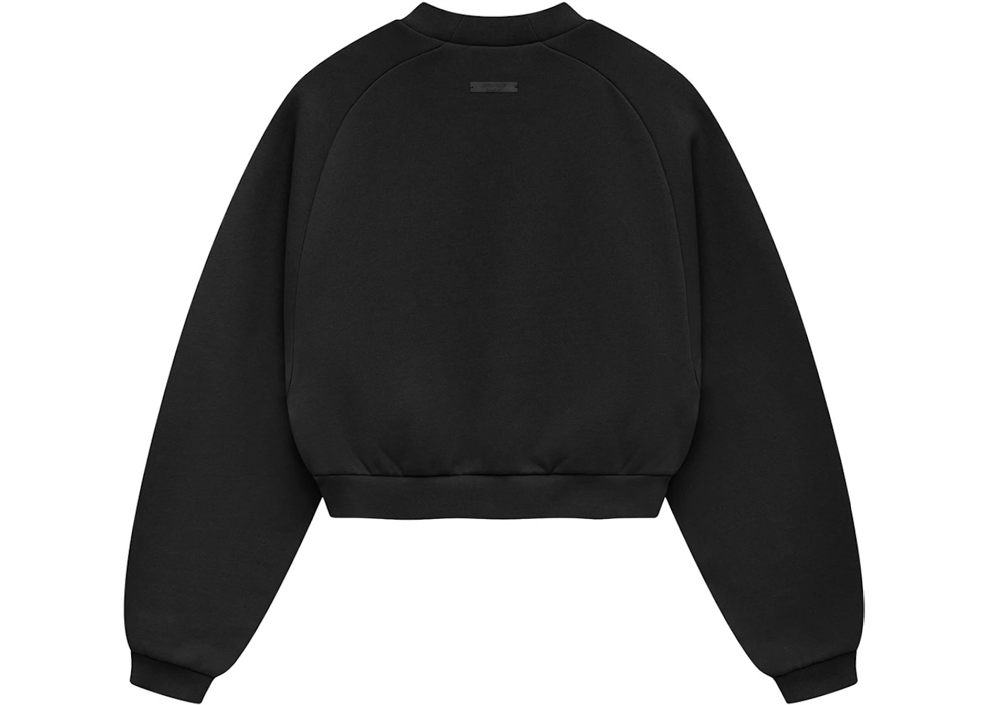 Fear of God Essentials Womens Fleece Cropped Crewneck Black - 2