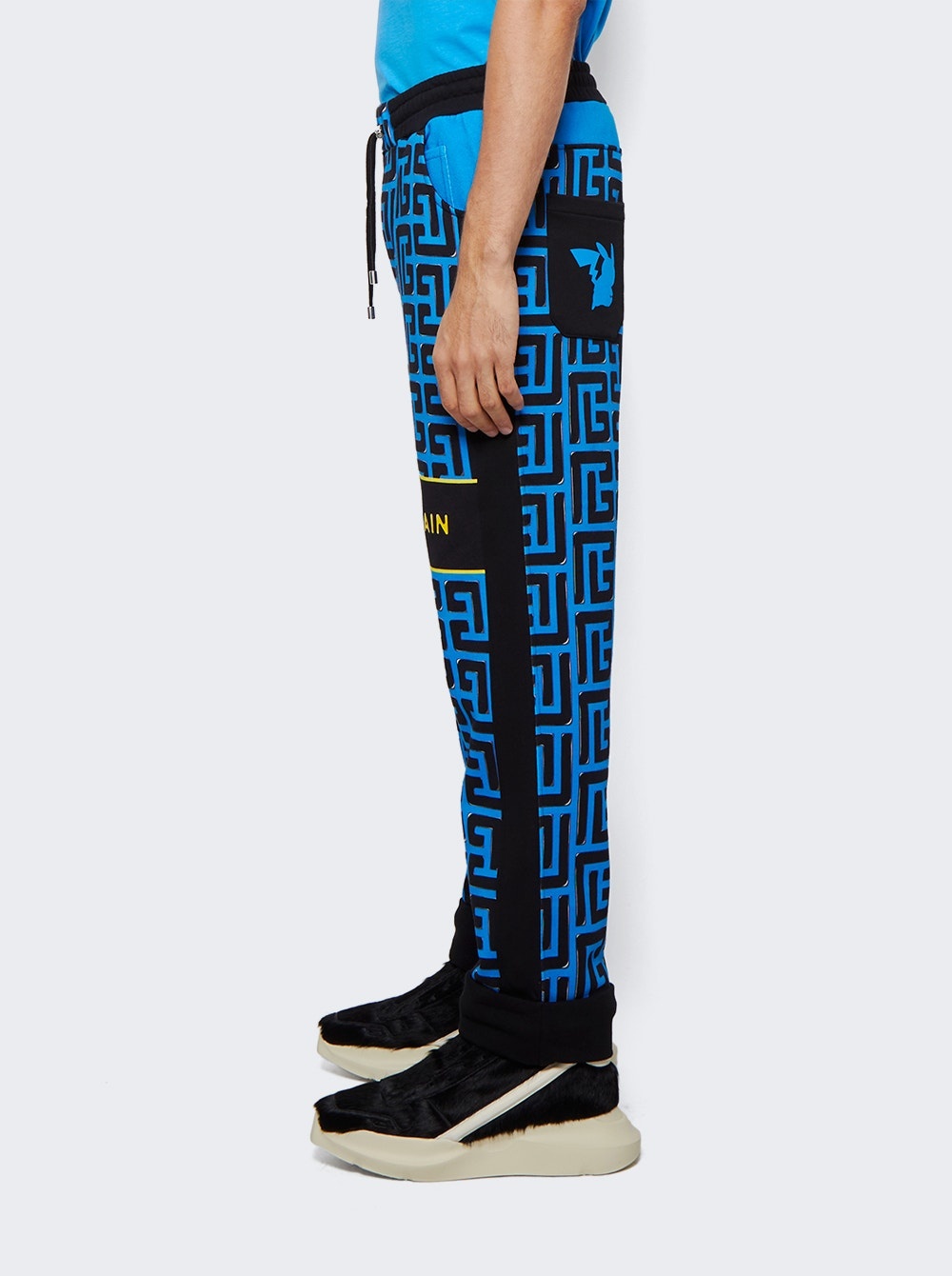 Monogram Printed Sweatpants Black And Blue - 4