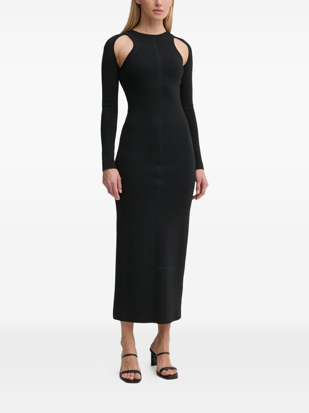 cut-out long-sleeved dress - 2