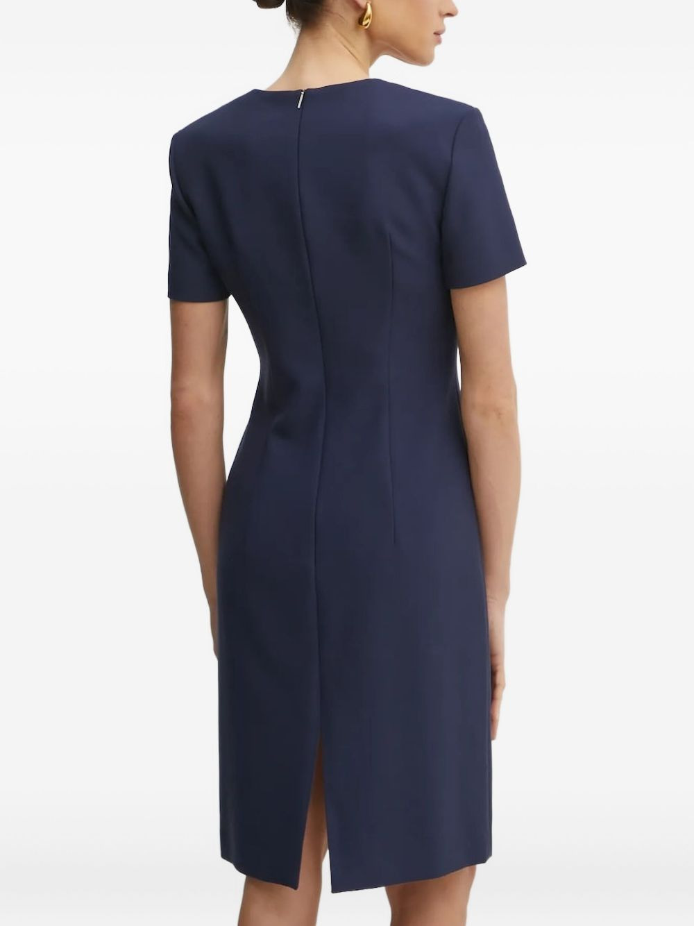 square-neck short-sleeve mini dress - 2