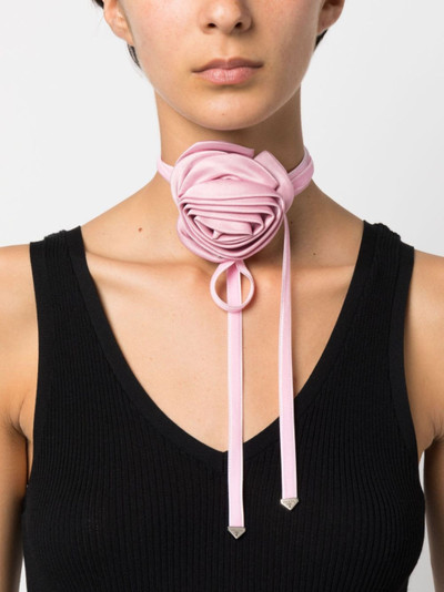 Prada rose-appliqué choker necklace outlook