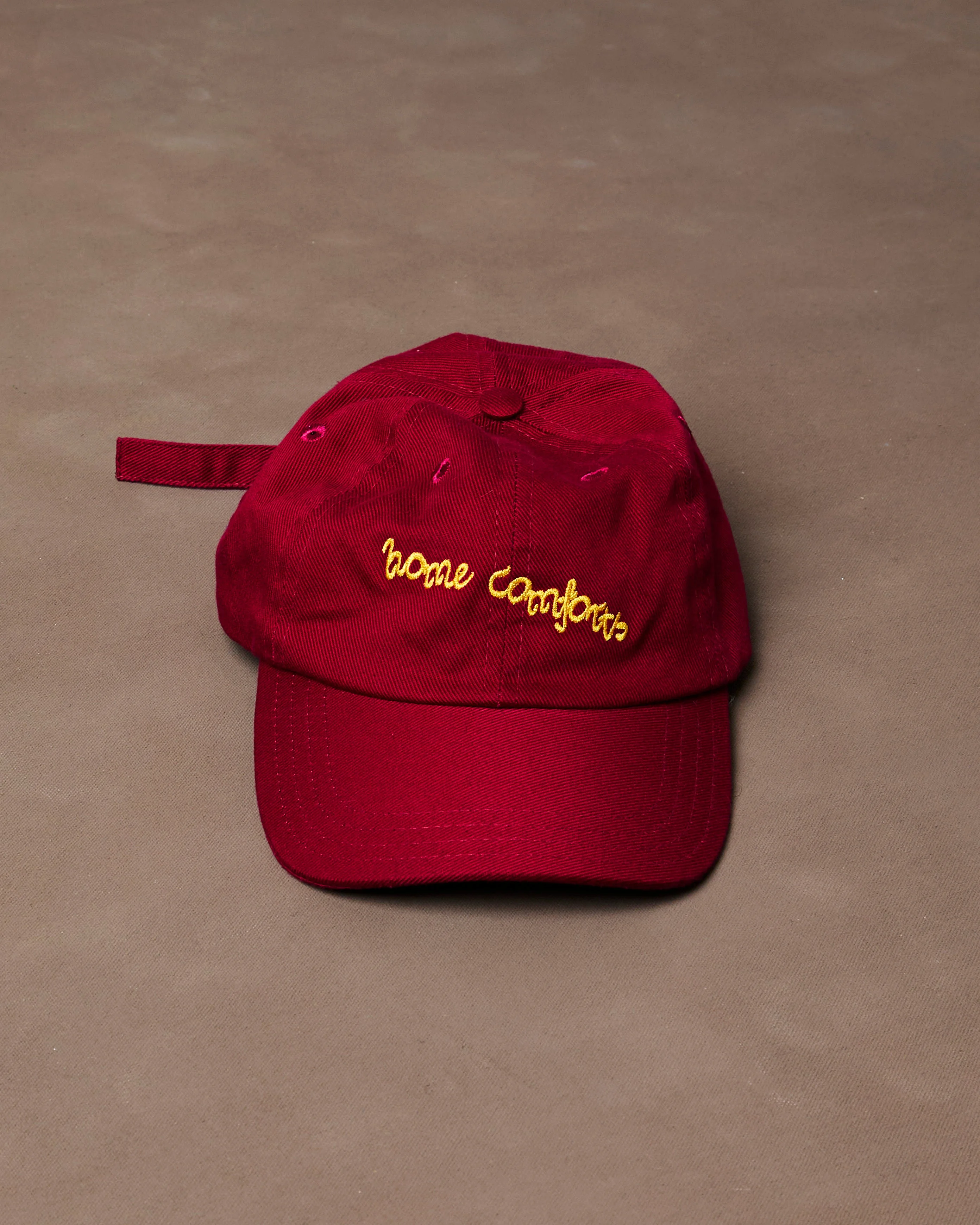 Red 'Home Comforts' Cotton Twill Baseball Cap - 1