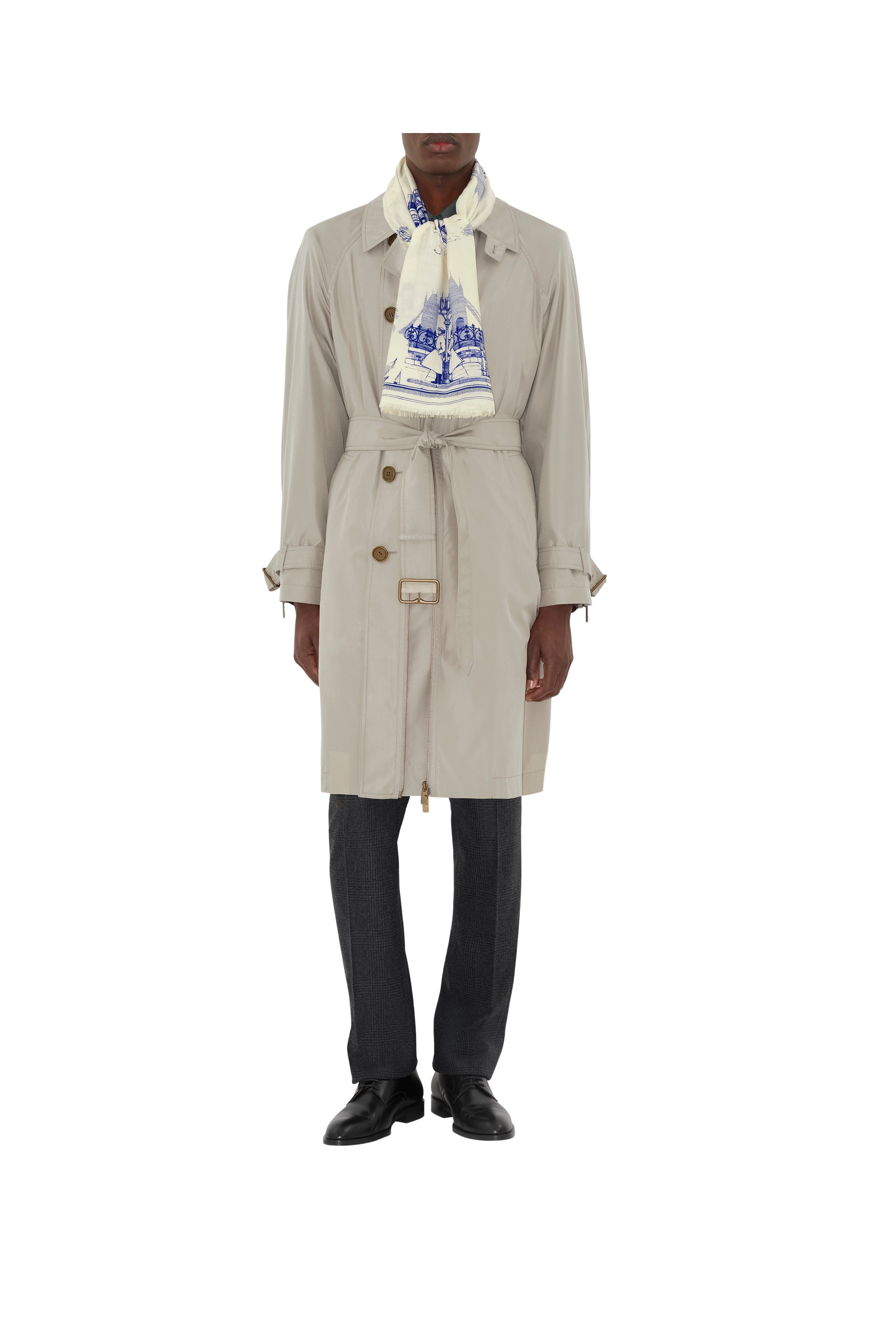 burberry London Landmarks Wool Silk Scarf in Knight at Nordstrom - 5