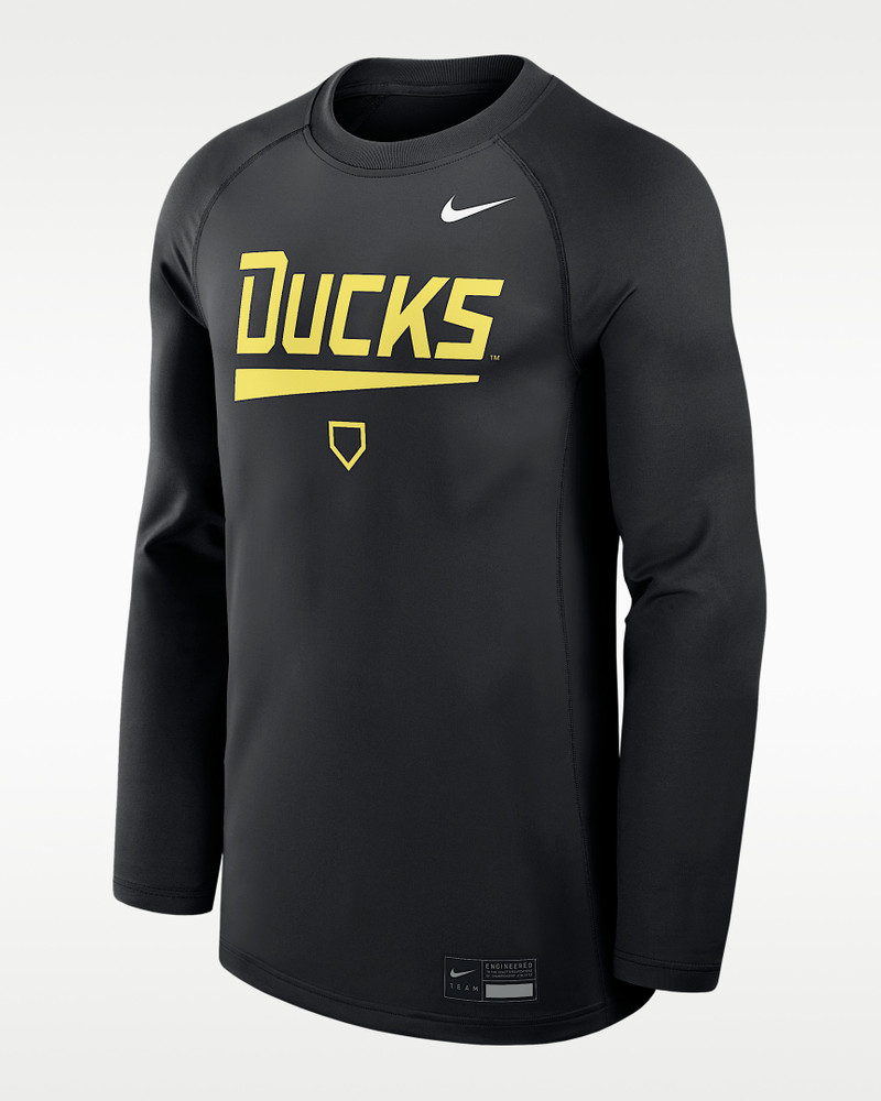 Oregon Dugout Game Time Men's Nike Dri-FIT College Long-Sleeve T-Shirt 1