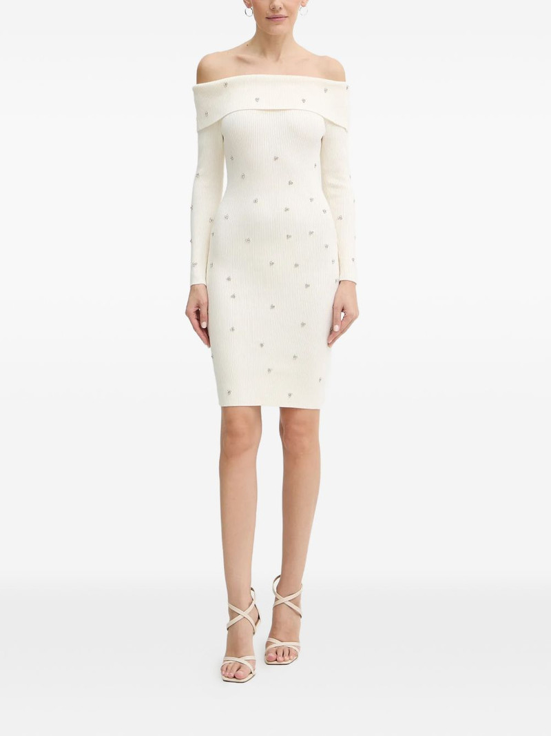 GUESS USA rhinestone-embellished off-shoulder mini dress outlook