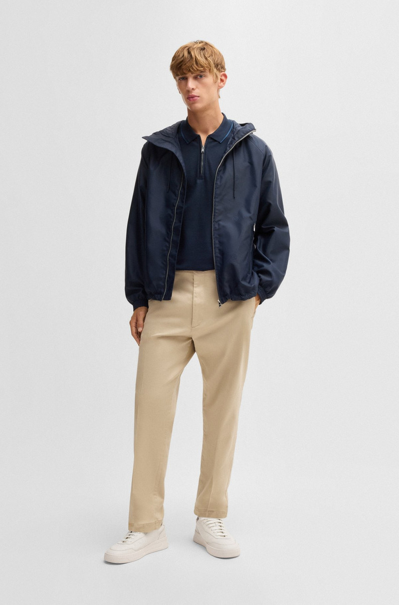 BOSS STRUCTURED-COTTON POLO SHIRT WITH ZIP PLACKET outlook