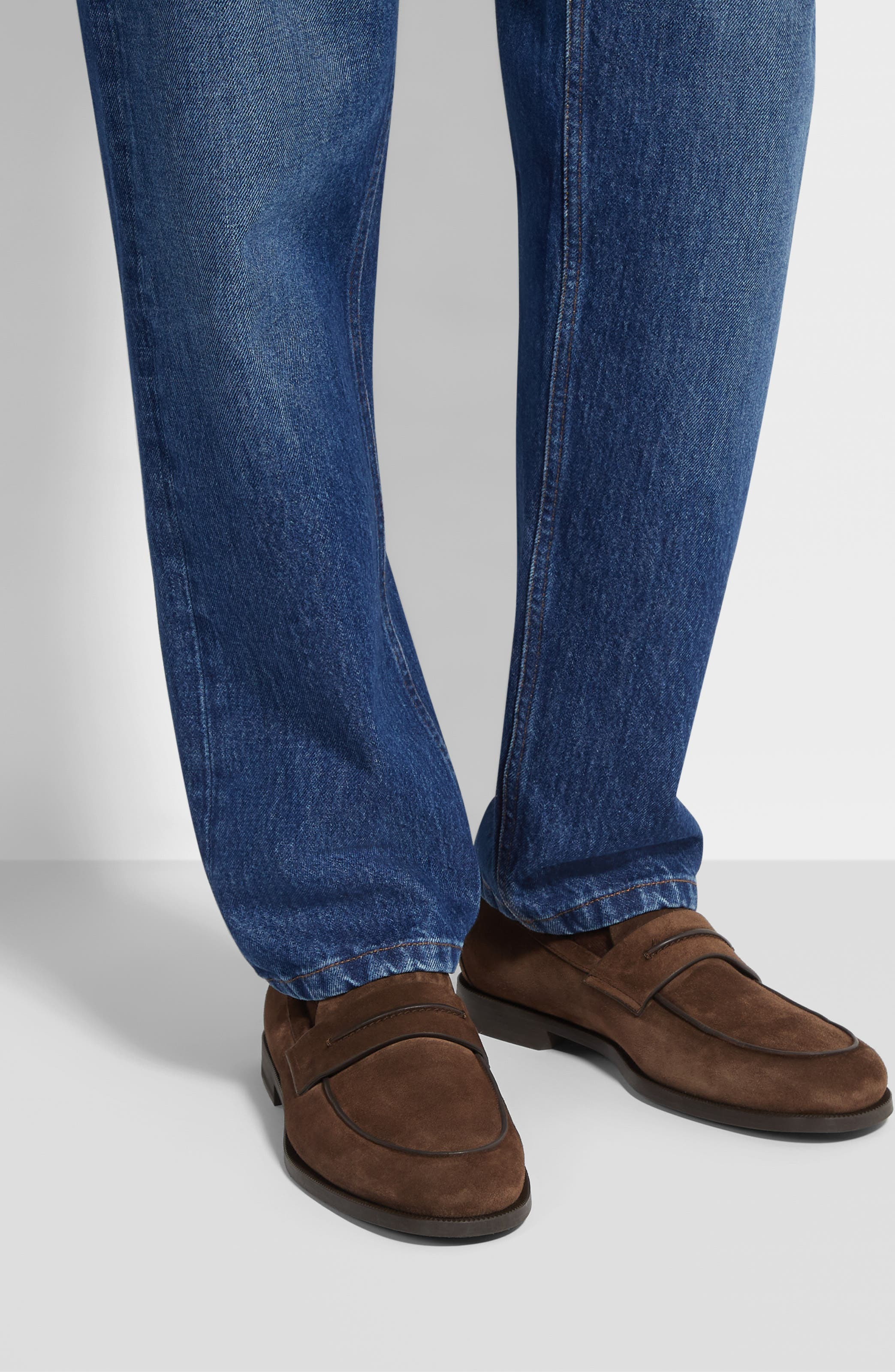 ZEGNA Suede Driving Loafer in Dark Brown at Nordstrom - 2