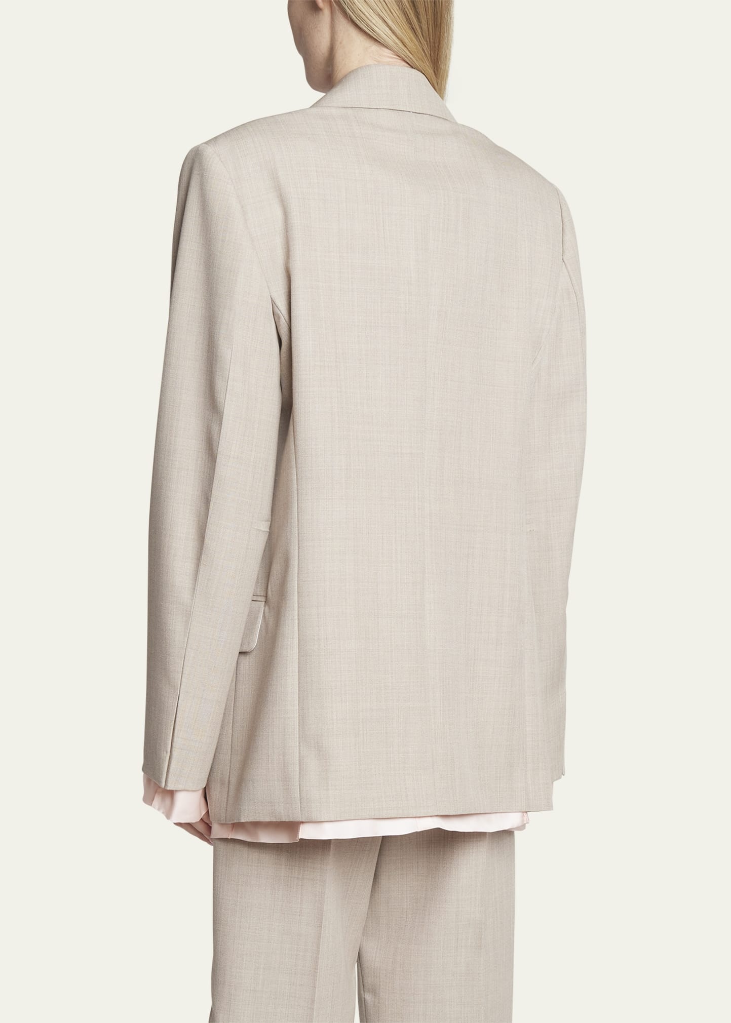 Darted-Sleeve Tailored Wool Jacket - 3