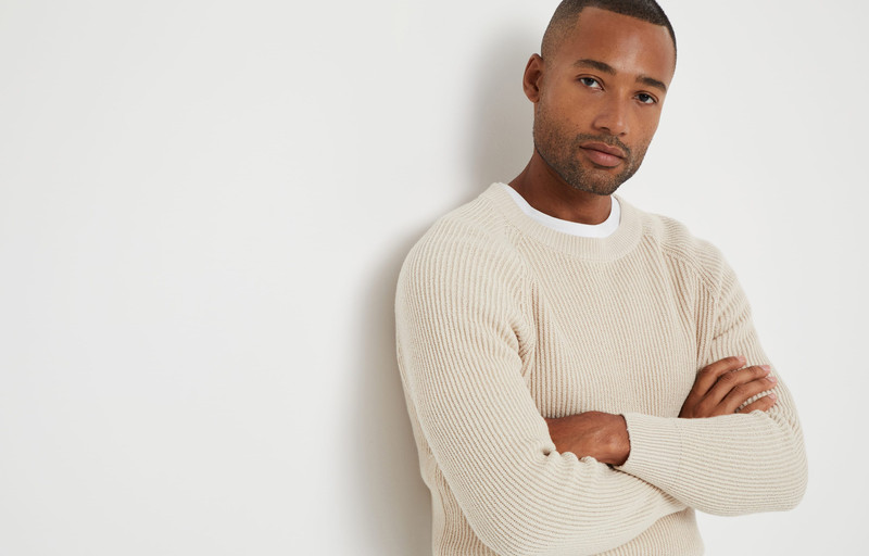 Malfilé cotton English rib sweater with raglan sleeves 6